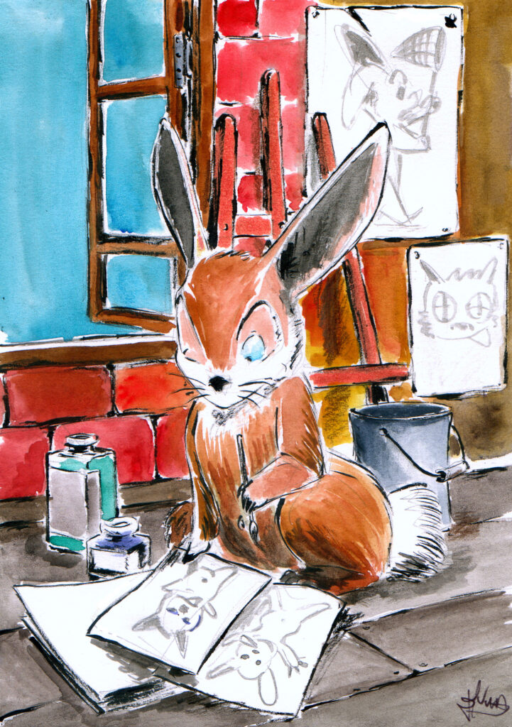 Lapin pintando