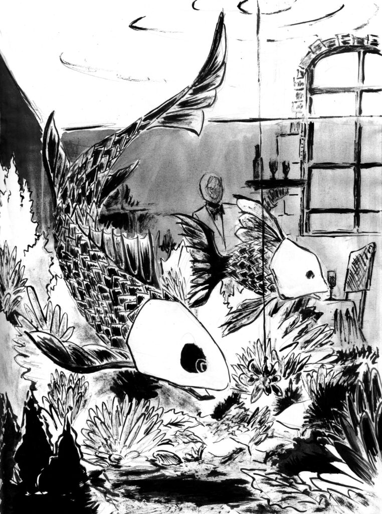 Dessin: poissons dans un aquarium