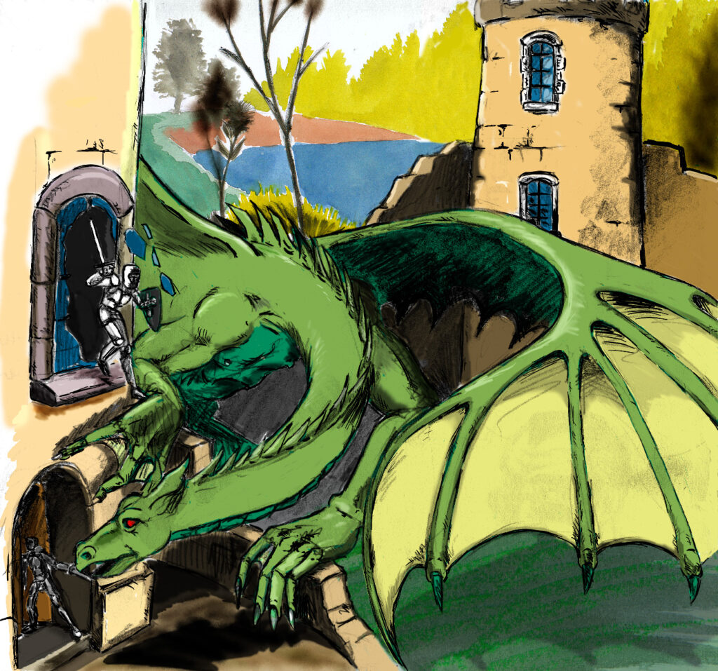 Dessin: attaque du dragon