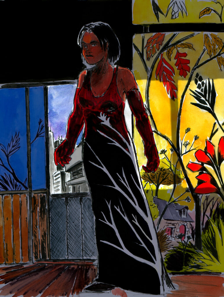 Fille sur panneau variation