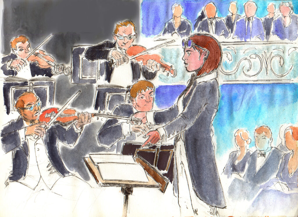 Dessin: Cheffe orchestre