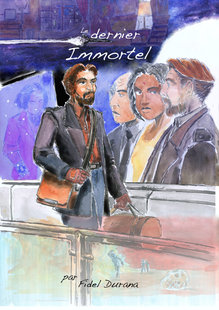 Dessin: etude de couverture, album Le dernier des immortels.