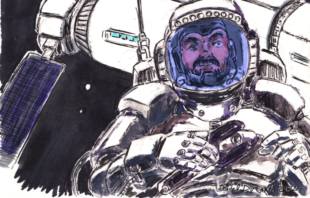 Dibujo: retrato de cosmonauta