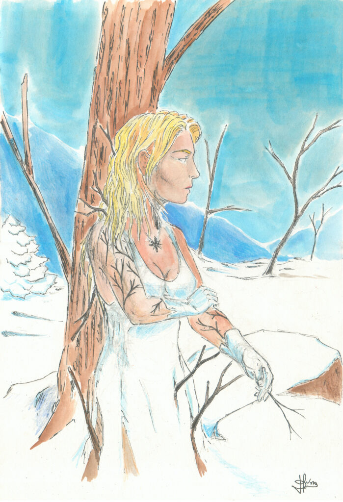 Dessin de personnage symbole de l'hiver