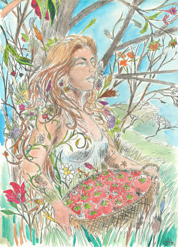 Dessin de personnage symbole du printemps