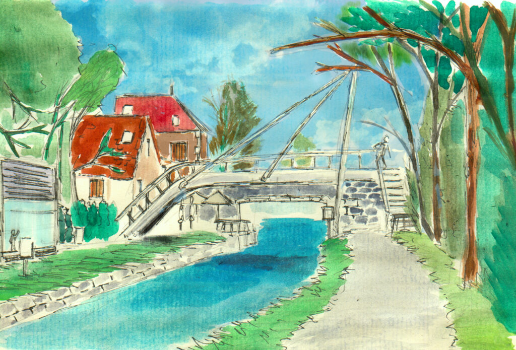 Dessin: autre pont sur canal