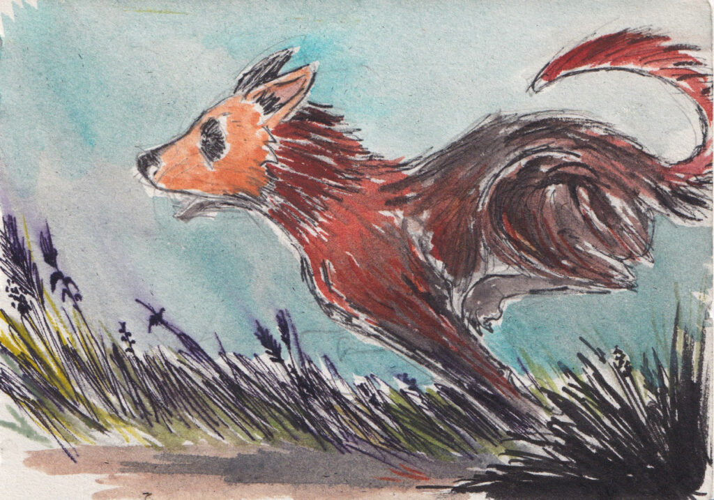 Dessin: Petit chien qui courre