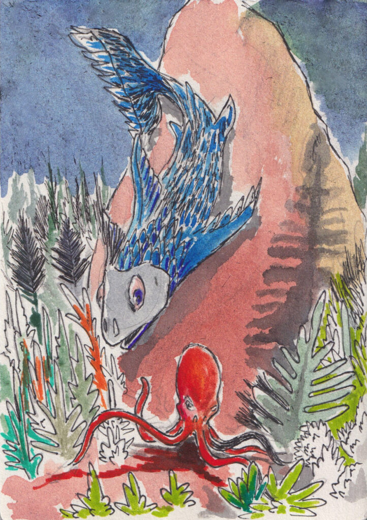 Dessin: Poulpe et poisson