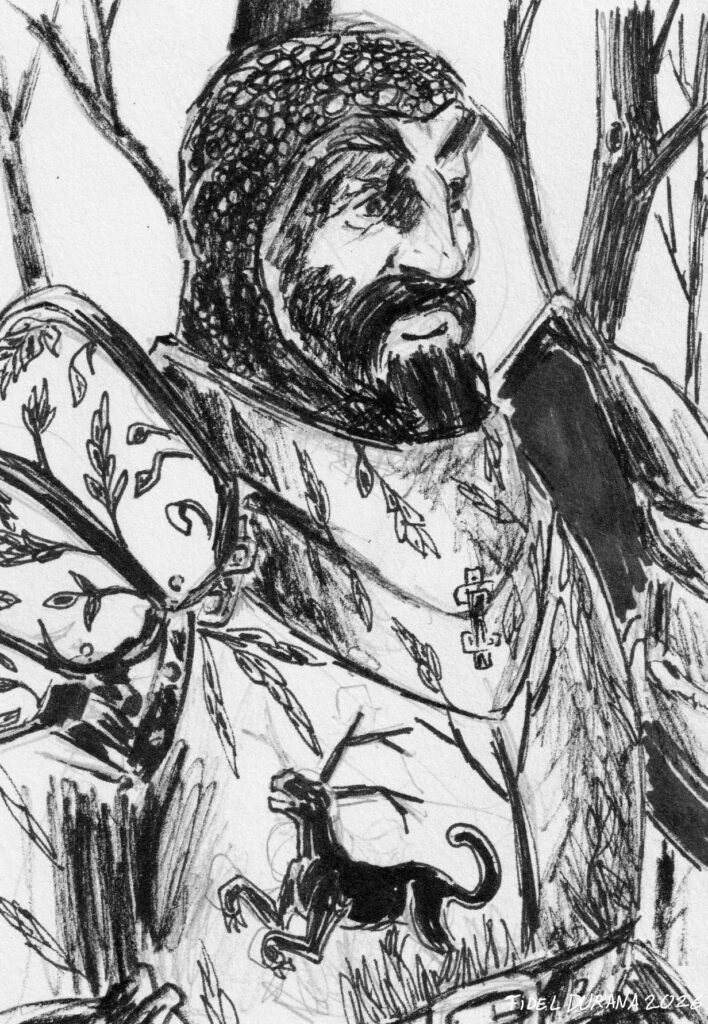 Dibujo. rostro de caballero